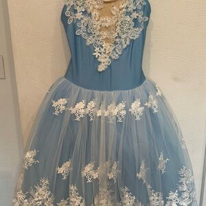 Blue and White Kids Ballet Costume